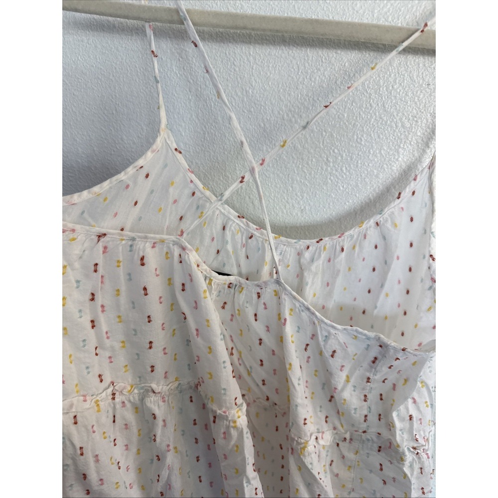 Madewell Tiered Cover-Up Dress in Rainbow Clipdot Women's Medium - Picture 4 of 7